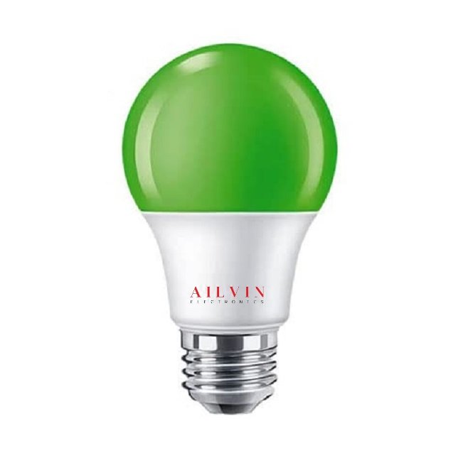 Green Color LED Round Bulb E27 9 Watt