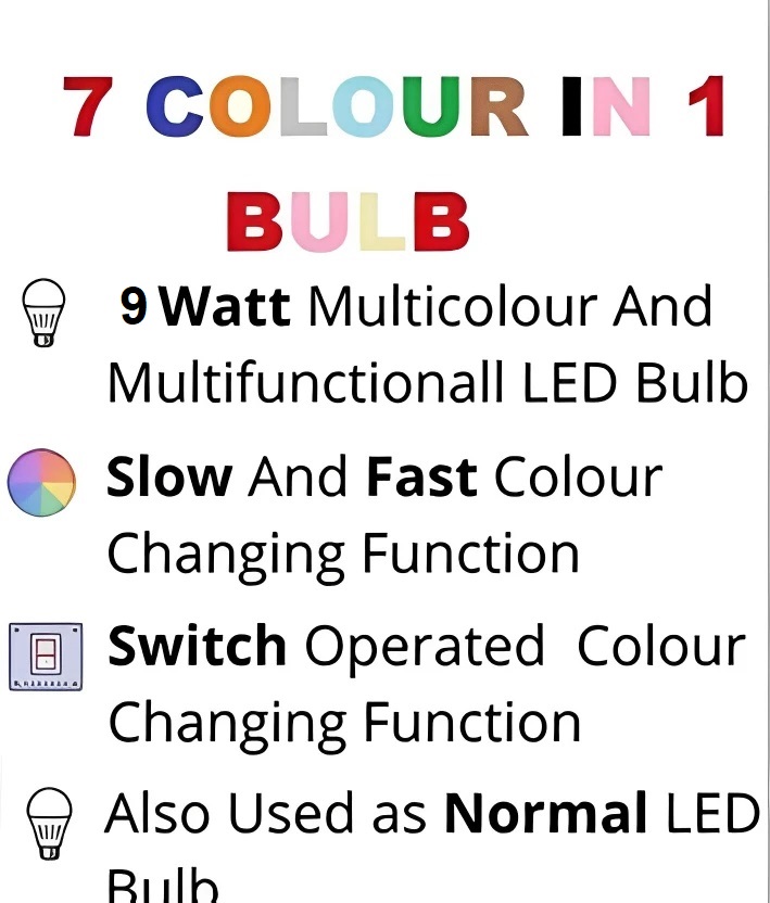  E27 9W 7 Color Changing Led Bulb